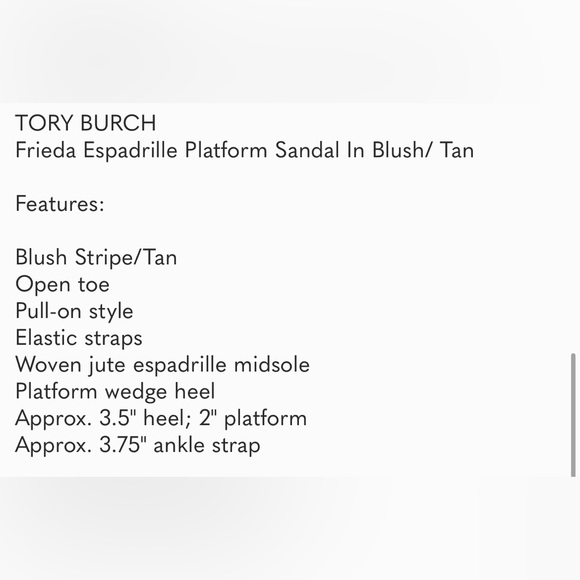 New in box TORY BURCH Frieda Espadrille blush Platform sandals - Picture 3 of 7